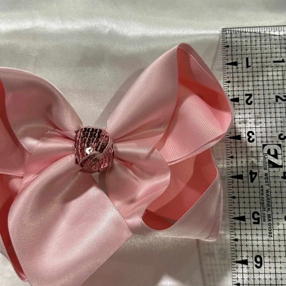 Large Pink Satin Hair Bow- bundle 2+ and save on Shipping